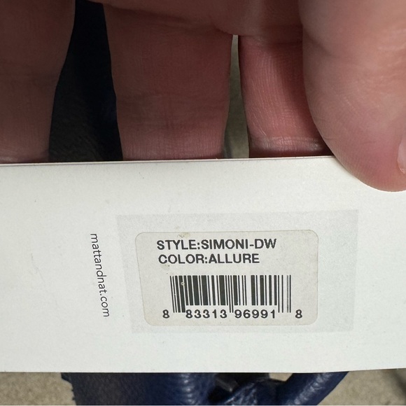 MATT & NAT Simoni Vegan Satchel Handbag, Dwell Collection - Allure Blue - Picture 7 of 9